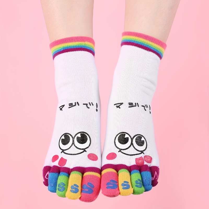 3pairs//Cartoon printed toe so - Toe Sock Split review and price