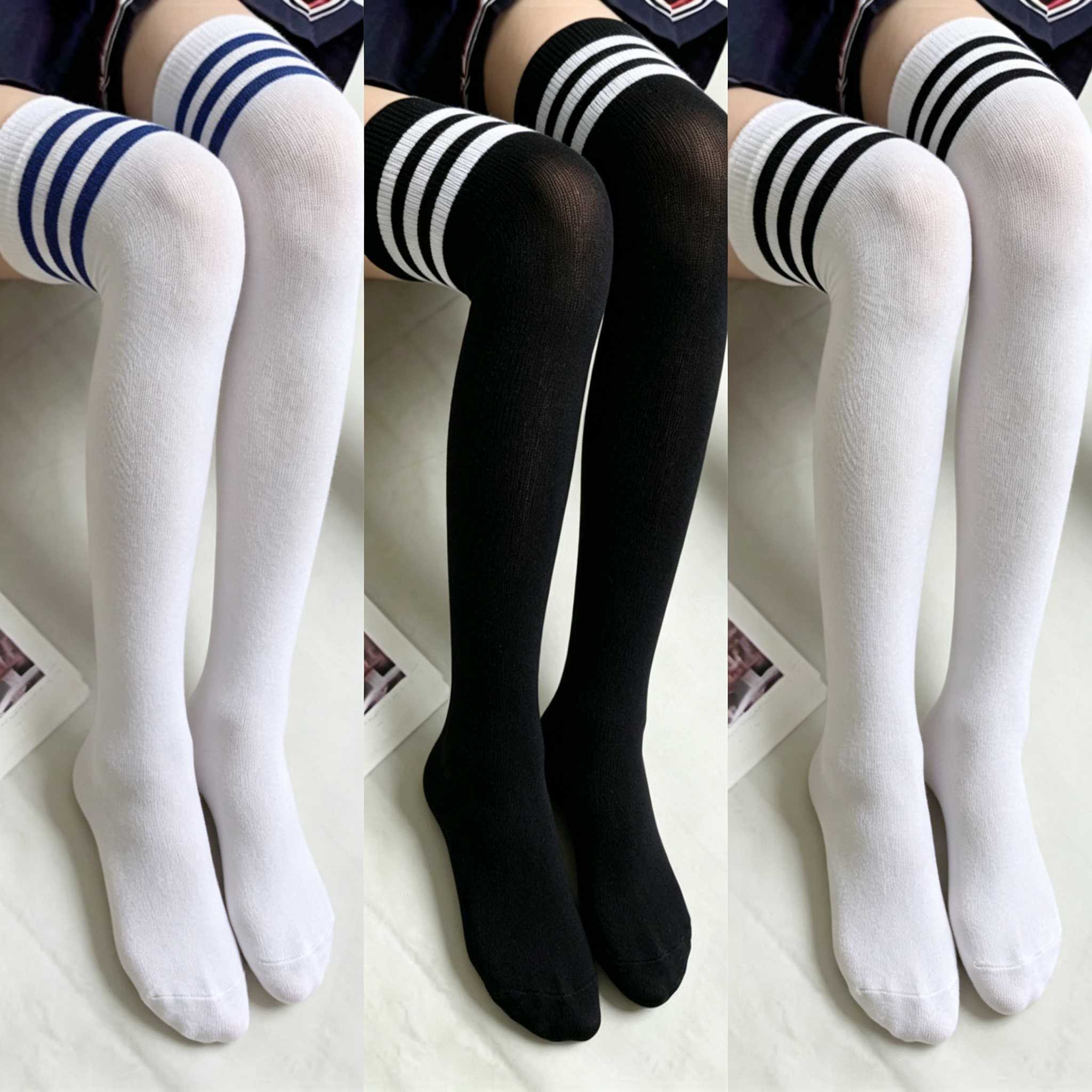 New Student Style Black and Wh - Knee High Sock Women review and price