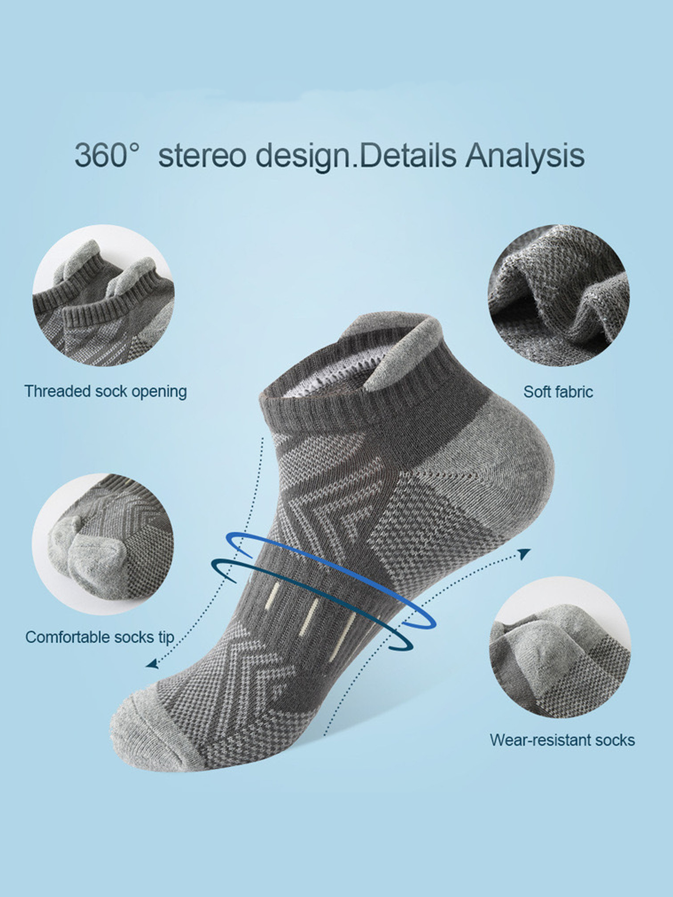 6Pairs Men's Arrow Print Ankle - Athletic Sock Cushion review and price